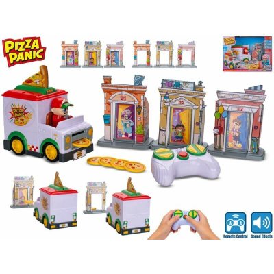 Pizza Panic! R/C dodávka vystřelující pizzu 12cm 2,4GHz plná funkce na baterie se zvukem v krabičce – Hledejceny.cz