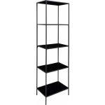 Kovový regál Vita loft úzký černý 170 cm na knihy a dekorace do obýváku Intesi – Sleviste.cz