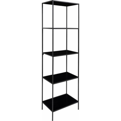 Kovový regál Vita loft úzký černý 170 cm na knihy a dekorace do obýváku Intesi – Sleviste.cz
