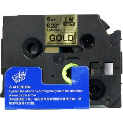 Kompatibilní páska s Brother TZ-811 / TZe-811, 6mm x 8m, černý tisk / zlatý podklad