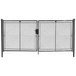 Brána zahradní dvoukřídlá 180 x 360 cm, výplet pletivo, FAB, antracit – Zboží Mobilmania