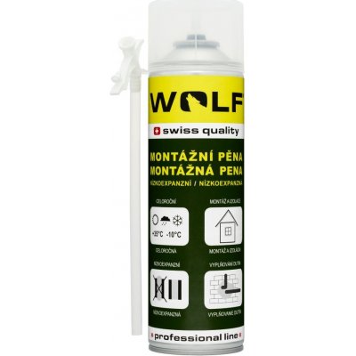 Wolf swiss quality Montážní pěna trubičková Nízkoexpanzní 500 ml – Sleviste.cz