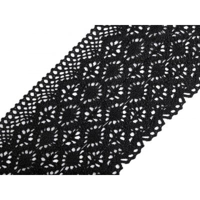 Bavlněná krajka paličkovaná šíře 14 cm Varianta: 3 černá, Balení: 1 m – Zbozi.Blesk.cz