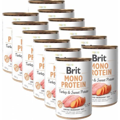 Brit Mono Protein Turkey & Sweet Potato 12 x 400 g – Zboží Mobilmania
