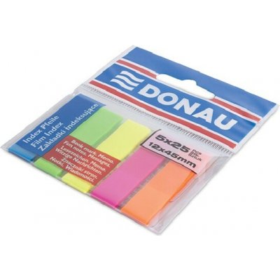 Boční značka DONAU 12×45 mm PP, smíšené neonové barvy, 5×25 listů, 7577001PL-99 – Hledejceny.cz