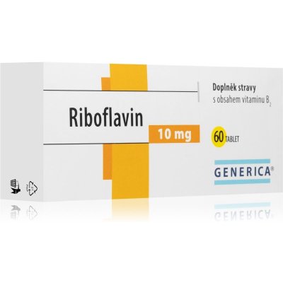 Generica Riboflavin tablety k udržování normálního stavu vlasů, pokožky a sliznic 30 tablet – Zbozi.Blesk.cz