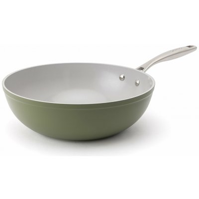 Elmich Nepřilnavá keramická pánev wok Zen Ø 28 cm - olivově zelená – Hledejceny.cz