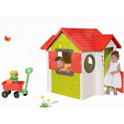 Smoby set domeček My House a Écoiffier vozík na tahání s kbelíkem 810402-17 – Zboží Mobilmania