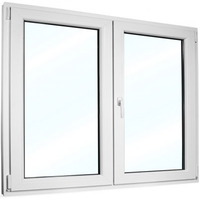 SkladOken.cz Plastové okno 180x150 cm (1800x1500 mm), dvoukřídlé se štulpem, bílé, PRAVÉ – Hledejceny.cz