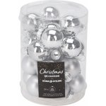 H&L Sada vánočních skleněných ozdob 24 ks ø 2,5 cm lesklá matná stříbrná ARB101510 – Hledejceny.cz