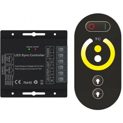 Bezdrátový CCT LED ovladač, 12–24V, s RJ45 synchronizací