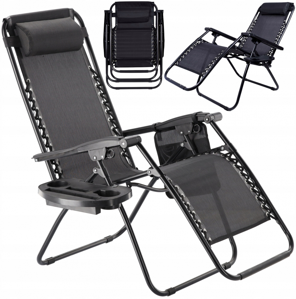 ALDOTRADE Zahradní plážové relaxační křeslo Regina černé