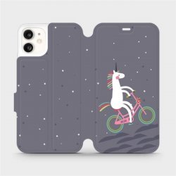 Pouzdro Mobiwear parádní flip Apple iPhone 11 - V024P Jednorožec na kole