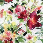 Ubrousek 33x33cm Květy akvarel – Zboží Dáma