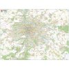 Nástěnné mapy Excart Maps Praha - nástěnná mapa 160 x 120 cm Varianta: bez rámu v tubusu, Provedení: laminovaná mapa s očky