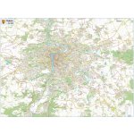 Excart Maps Praha - nástěnná mapa 160 x 120 cm Varianta: bez rámu v tubusu, Provedení: laminovaná mapa s očky – Zbozi.Blesk.cz