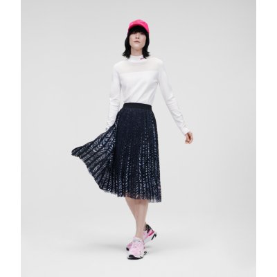 Karl Lagerfeld Zebra Printed Pleated Skirt