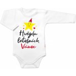 Body dlouhý rukáv Hvězda letošních Vánoc Baby Nellys bílé – Zboží Dáma