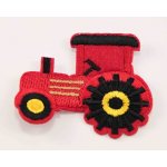 Nažehlovací záplata - Traktor 4,5 cm x 5,5 cm - VÍCE BAREVNÝCH VARIANT růžová – Sleviste.cz