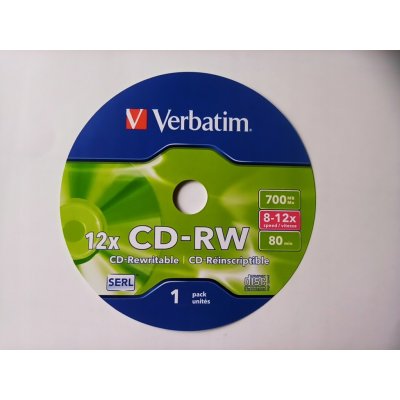 Verbatim CD-RW 700MB 8-12x, SERL, slimbox, 5ks (43167) – Zboží Živě