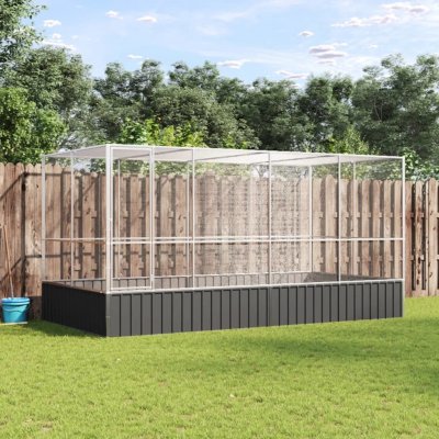 vidaXL Voliéra s nástavbou stříbrná 418 x 207 x 212 cm ocel – Sleviste.cz