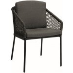 Stern Jídelní křeslo Odea, rám lakovaný hliník černý (black matt), lankový výplet pepper, sedáky 100% akryl Silk Black – Hledejceny.cz