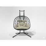 Chomik DVOJITÉ SKLÁDACÍ ZÁVĚSNÉ KŘESLO LUVO ČERNÉ – Zboží Dáma