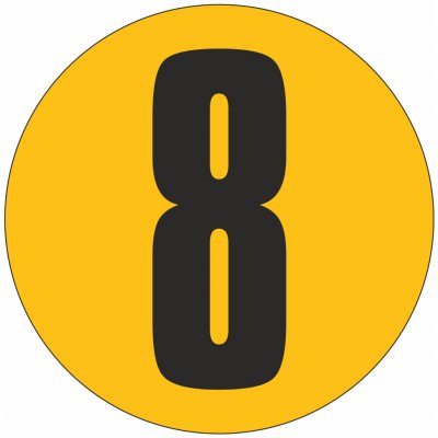Podlahové číslo - 8 podlahové samolepky průměr 200 mm – Zboží Dáma