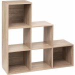 Stupňovitá knihovna Kali 6 polic přírodní – Hledejceny.cz