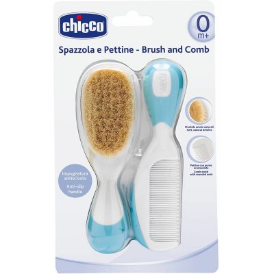 Chicco Baby Moments hřeben na vlasy pro miminka + kartáč na vlasy pro miminka – Zboží Dáma