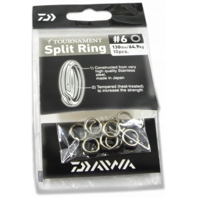 Daiwa Kroužek Tournament Split Ring 10,4 mm 64,9 kg 10 ks – Sleviste.cz