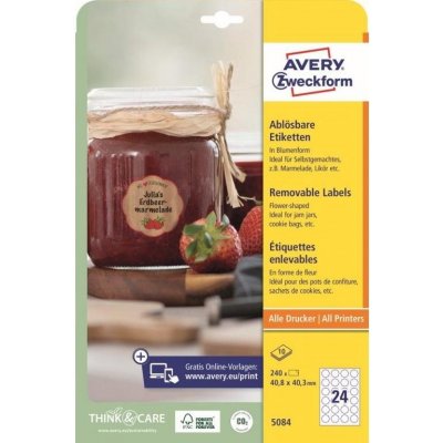 Etikety Avery Zweckform 5084 Samolepící etikety tvaru květiny (5084) – Zboží Živě