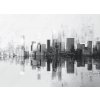 Tapety WEBLUX Fototapeta plátno Digital cityscape with dots creating modern urban skyline - 796484552 , 240 x 174 cm