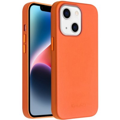 Pouzdro AppleMix QIALINO Apple iPhone 14 - podpora MagSafe - kožené - oranžové