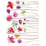 Ag Design AGF00444 samolepící dekorace Red flowers F 0444 Květiny rozměry 65 x 85 cm – Sleviste.cz
