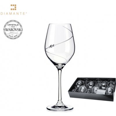 Crystalex Bohemia Glass Sklenice na bílé víno se Swarovski Elements Silhouette balení 6 x 360 ml