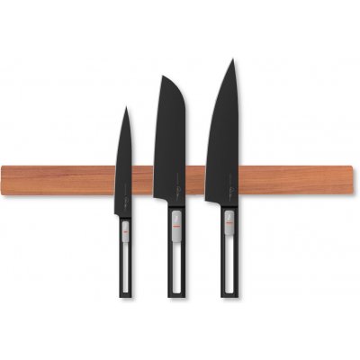 Wook | dřevěná magnetická lišta na nože - švestka montáž: montáž na sklo/zeď, velikost: 30 x 4 x 2 cm (5 nožů) – Sleviste.cz