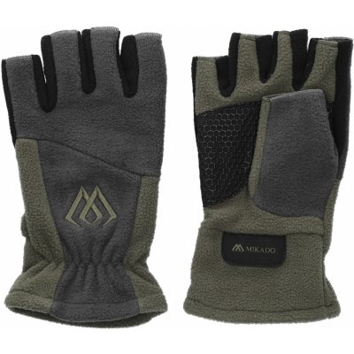 Mikado rukavice Fleece Half Finger Green – Zboží Dáma