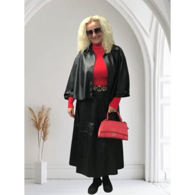 Koženkové paleto krátké Černá – Zboží Dáma