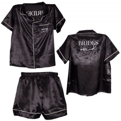 Ginger Ray Pyžamo saténové černé Bridesmaid vel. M – Zboží Dáma