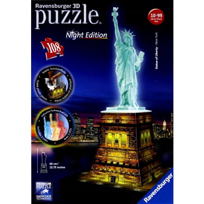 Ravensburger 3D puzzle svítící Socha svobody Noční edice 108 ks