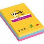 3M POSTIT Samolepicí blok na poznámky, linkovaný, 3×90 listů, 101×152 mm, 3M POST-IT „Super Sticky“, „Carnival“, různé barvy 7100234250 – Hledejceny.cz
