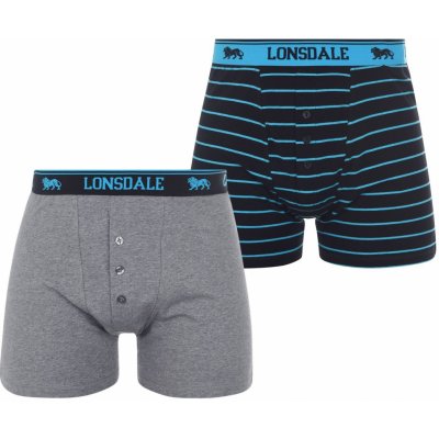 Lonsdale pánské boxerky grey blue 2ks – Sleviste.cz