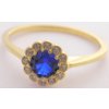 Prsteny Klenoty Budín dámský zásnubní zlatý prsten s modrým safírem HK1025