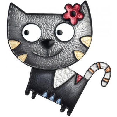 Amparo Miranda Brož Kočička s kytičkou BM554 hnědá stříbrná – Hledejceny.cz