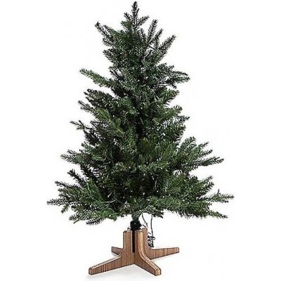 Luxusní vánoční 3D stromek QVC / jedle / 90 cm / 200 LED Deluxe / teplá bílá / třpytivý efekt / zelená – Zbozi.Blesk.cz