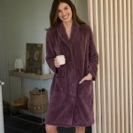 Blancheporte Fleecový župan se šálovým límcem hnědošedá – Sleviste.cz