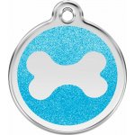 Red Dingo známka Bone Glitter Aqua Kost aqua třpytivá L 37 mm – Zboží Mobilmania