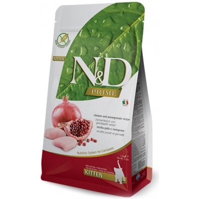 N&D PRIME Kitten Chicken & Pomegranate pro koťata Kuře a granátové jablko 1,5 kg – Zboží Mobilmania