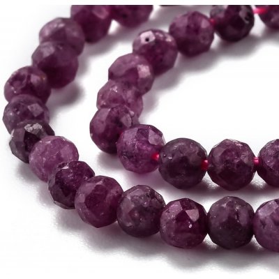 NUBIO Přírodní rubín - korálky, fialové, 4 mm – Zboží Mobilmania
